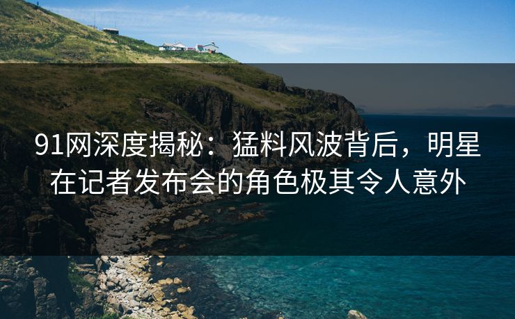 91网深度揭秘：猛料风波背后，明星在记者发布会的角色极其令人意外